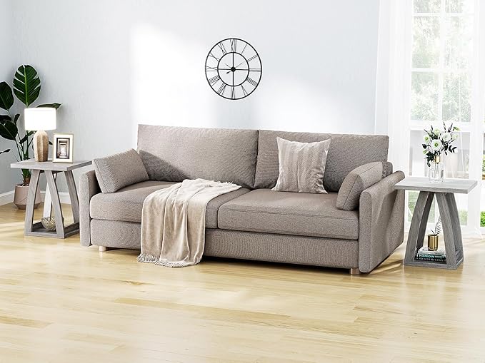 End Tables Living Room Set of 2. Side Tables Living Room. Side Table Beside Sofa. Modern End Table for Home. Grey End Tables Set of 2