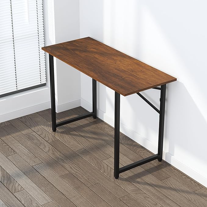 47 inch Folding Desk No Assembly Required, Writing Gaming Computer Camping Table, Home Office Desk, Mahogany