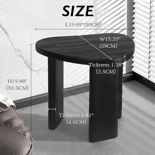 Oakrain Black End Tables, Wood Sofa Bed Side Table, Modern Nightstand for Bedroom, Small Coffee Table for Living Room