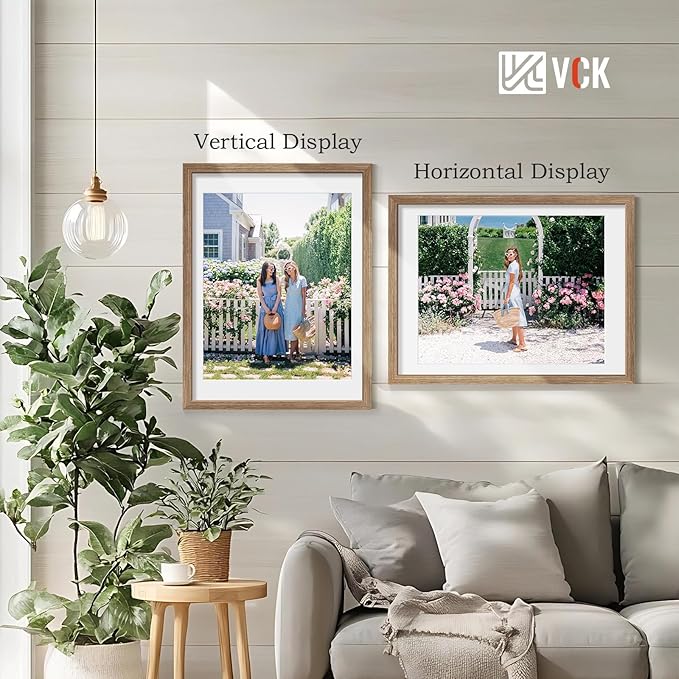 VCK 18x24 Poster Frame 2 Pack - Walnut, High-End Wood Picture Frames with Polished Plexiglass, Display 16x20 Photo with Mat or 18x24 without Mat, Art Gallery-Quality, Wall Hanging, Walnut