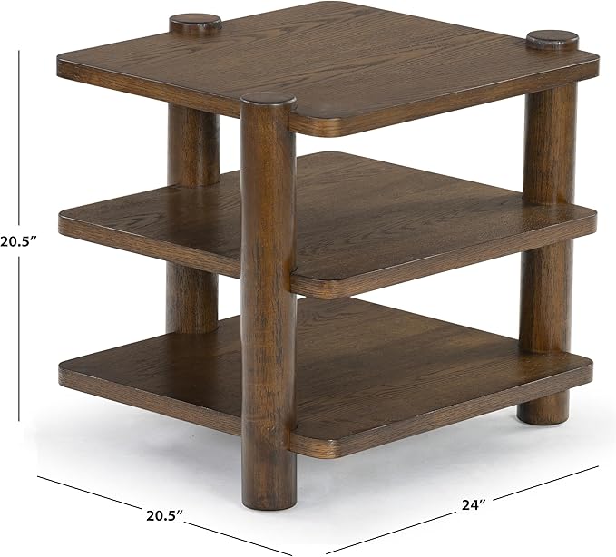 SAFAVIEH Couture Collection Edisyn Medium Oak 3-Shelf Accent Table