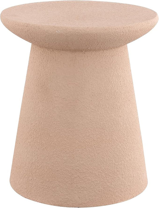 JONATHAN Y TBL1108B Hollie 18" Minimalist Modern Drum Indoor/Outdoor Accent Table Pedestal, Contemporary, Mid-Century, Art Deco, Bohemian, Patio, Garden Room, Bathroom, Living Room, Pink Frosted