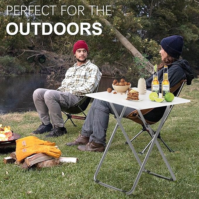 Large Tv Trays, Folding Tray Table, Dinner Tv Table for Eating with No Assembly Required&Sturdy, Foldable Snack Eating Side Table on Bed & Sofa for Living Room,27.3 * 19in(White)