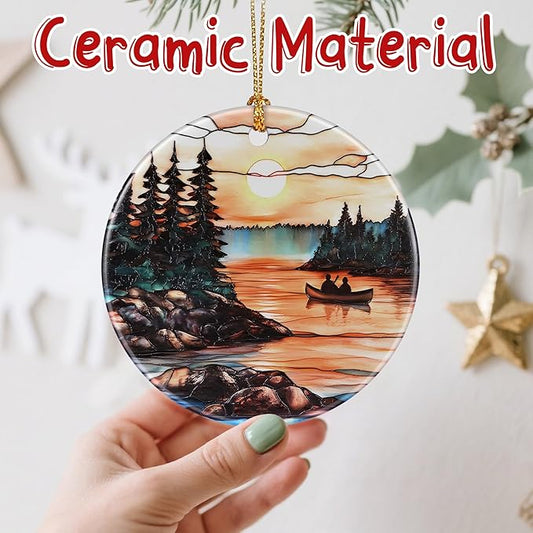Serene Mountain Sunset Christmas Ornaments: Christmas Tree Decorations & Holiday Ornaments – Holiday Presents, Gift Ideas for Friends, Coworker, Family, and Nature Lovers