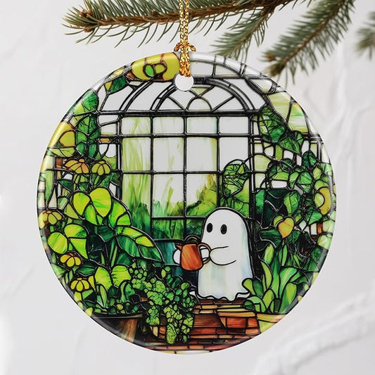 Cute Ghost Christmas Ornaments: Christmas Decorations for Tree & Holiday Decor – Holiday Presents, Gift Ideas for Friends, Coworker, Family, Plant Lover, and Gardener