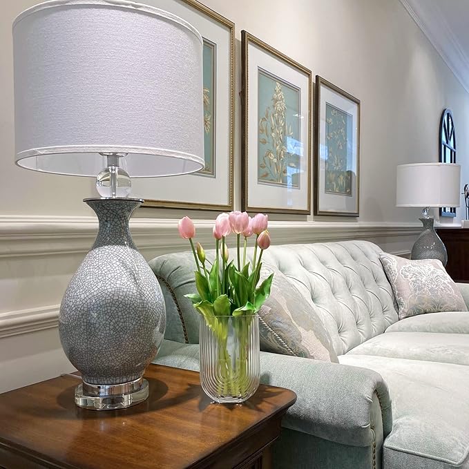 16-inch Premium Real Touch Fake Tulips, Artificial Flowers with Buds, Flexible Stem Easy to Shape, Faux Tulips (Vase not Included), 10-Pack Set of Piggy Pink