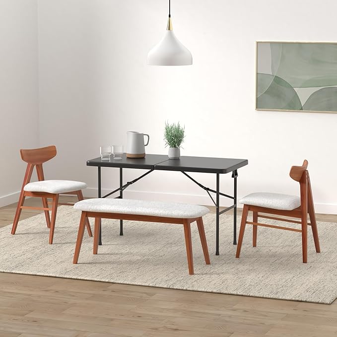 Best Choice Products 4ft Plastic Folding Table, Indoor Outdoor Heavy Duty Portable w/Handle, Lock for Picnic, Party, Camping - Black