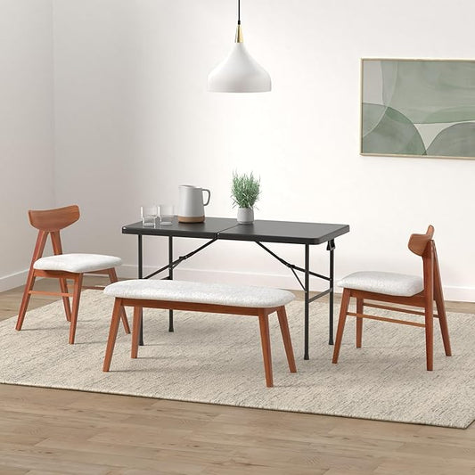 Best Choice Products 4ft Plastic Folding Table, Indoor Outdoor Heavy Duty Portable w/Handle, Lock for Picnic, Party, Camping - Black