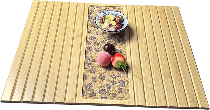 Bamboo Sofa Arm Tray - for Your Couch Table- Couch Cup Holder, Couch Tray Tables -Natural Color with Cork