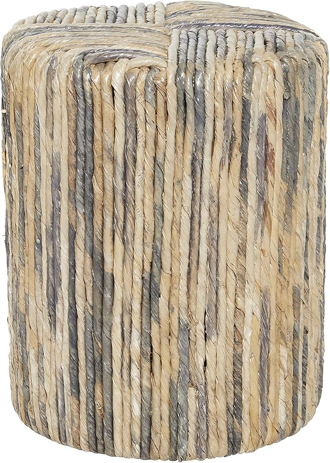 Deco 79 Banana Leaf Woven Accent Table, 15" x 15" x 18", Multi Colored