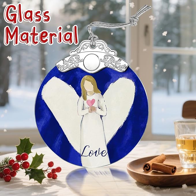 Stained Glass Love Angel Christmas Ornament: Christmas Tree Ornaments & Decor, Holiday Decor – Holiday Presents, Gift Ideas & Gifts for Friends, Coworker, and Family