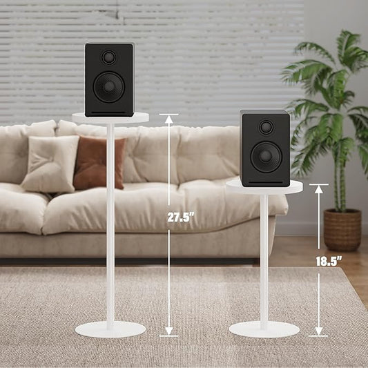 TUTOTAK Tall Round Side Table, Small End Table, Beside Table, Drink Table, Pedestal Side Table, livingroom, White TB01BW065