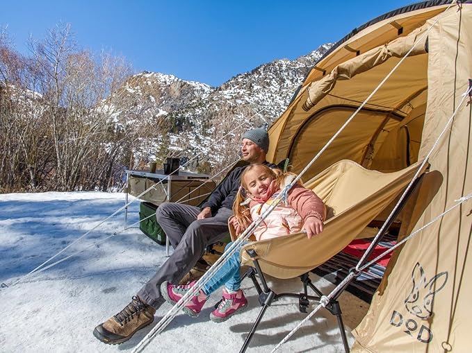 DOD Sugoi Chair - A Portable Camping and Backpacking Chair - Adjustable to The Ideal Height and Seating - Angle for Any Outdoor Activity - Tan