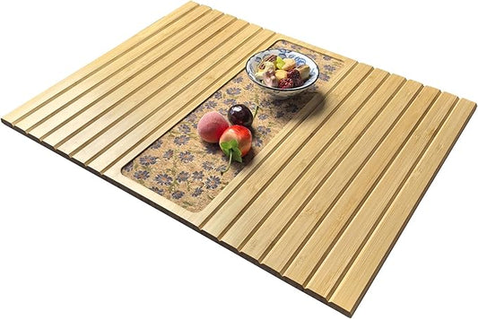 Bamboo Sofa Arm Tray - for Your Couch Table- Couch Cup Holder, Couch Tray Tables -Natural Color with Cork