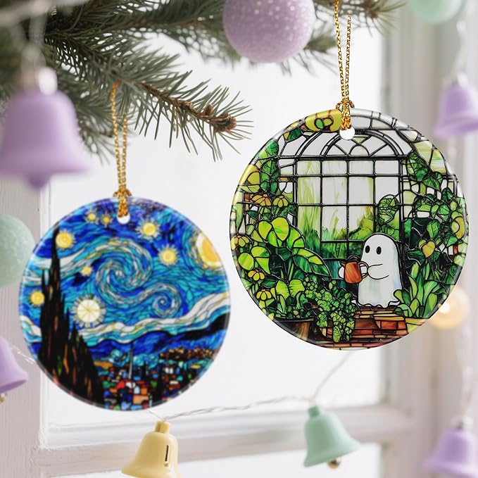 Cute Ghost Christmas Ornaments: Christmas Decorations for Tree & Holiday Decor – Holiday Presents, Gift Ideas for Friends, Coworker, Family, Plant Lover, and Gardener