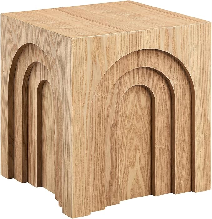 15.74'' Square Coffee Table for Living Room, Minimalist Coffee Table Modern Coffee Table, Tea Table Side Table End Table Small Coffee Table Accent Table Bedside Table for Apartment Office,Nature