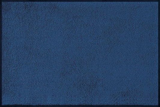 Wash and Dry Monotone Navy Blue Non-Slip Washable Doormat Rug 24x35 in (Medium)