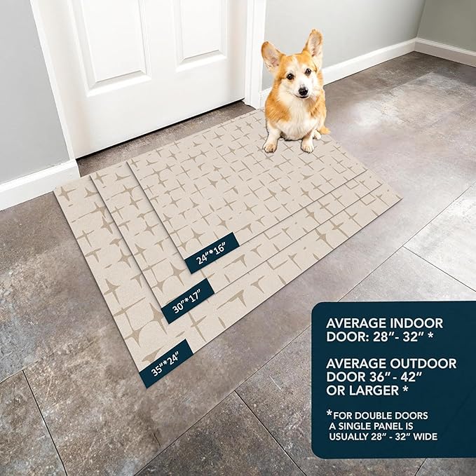 Ultra Thin Door Mat Indoor Entrance, 1/10 in Thin Door Mats for Inside Entry, Non-Slip Rubber Backing Washable Doormat, Fade Resistant, Absorbent, Low Profile Dirt Trapper, 30"X17"