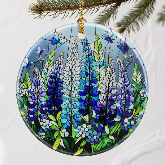 Vibrant Lupine & Butterfly Christmas Ornaments: Christmas Decorations for Tree & Holiday Decor – Holiday Presents, Gift Ideas for Friends, Coworker, Family, Gardener, Teacher, and Neighbor. ﻿