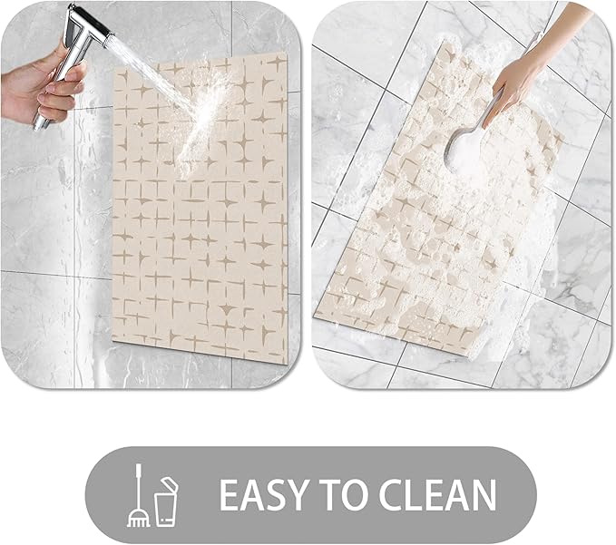 Ultra Thin Door Mat Indoor Entrance, 1/10 in Thin Door Mats for Inside Entry, Non-Slip Rubber Backing Washable Doormat, Fade Resistant, Absorbent, Low Profile Dirt Trapper, 30"X17"