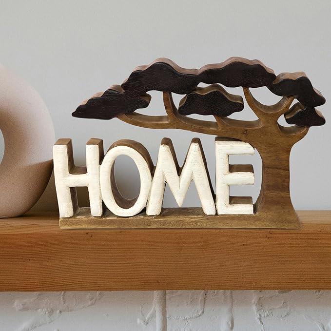 Decozen Gifts for Mom - Wooden Home Sculpture - Mother's Day Birthday Gifts, Home, Office, Living Room, Shelf, Fireplace, Farmhouse, Tabletop, Boho and Mantle Decor - Mothers Day Decorations