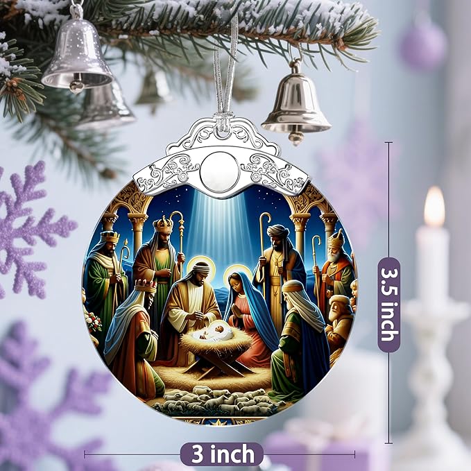 Nativity Scene Christmas Decorations - Religious Christmas Ornaments | Xmas Tree Ornament | Christian Home Decor – Religious Gifts | Christian Gifts | African American Xmas Gift
