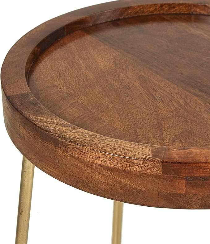 East at Main Aria Solid Mango Wood Tray Top Table (Side Table)