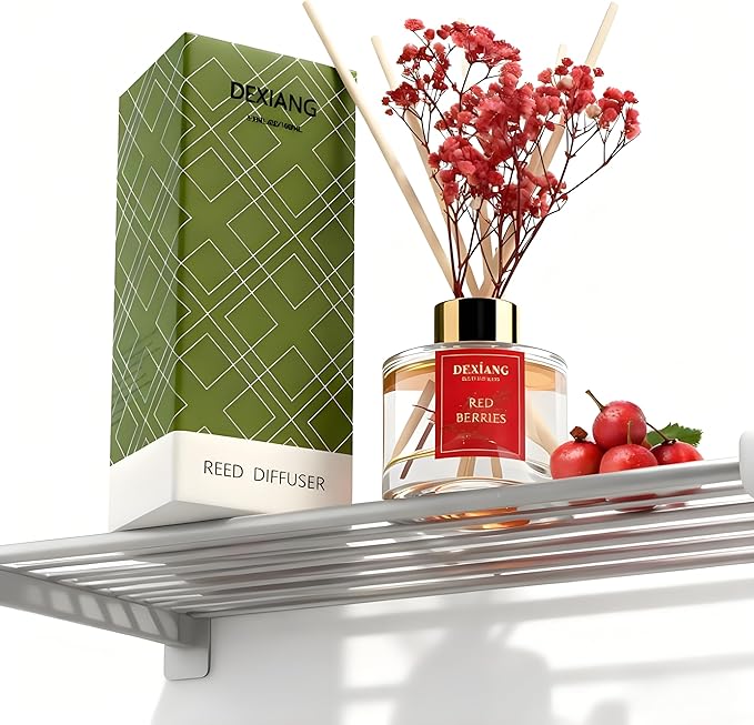 Reed Diffuser Set - 3.38 fl oz （100ml） Red Berries Home Fragrance Reed Diffuser for Bathroom Shelf Decor 6 Reed Stick