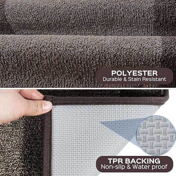 Machine Washable Kitchen Rug 24" x 96", Non Slip Kitchen Mat for Floor, Absorbent Entrance Runner Rug for Bedroom, Hallway, Bathroom, Door (Roll Packing)