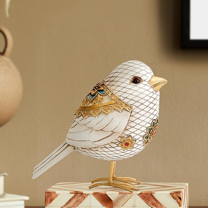 Bird Figuriens for Home Decor Accents,Boho Bird Statue Sculpture for Shelf Decor,Birds Decorations for Home Table Bookshelf Mantels Office,Vintage Animal Decor,Decorative Birds Gifts for Women