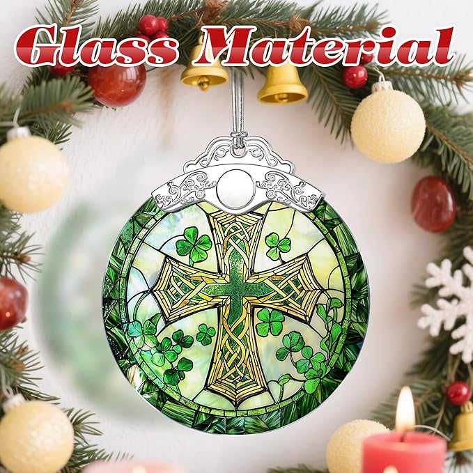 Stained Glass Cross Ornament, Christmas Ornaments, Christmas Decorations for Tree, Holiday Ornament, Religious Gifts, Cross Gifts, Gift Ideas & Christian Gift