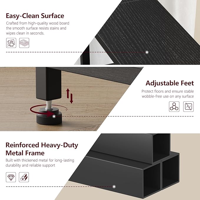 Heybly Small Narrow Side Table for Small Space, Thin Bedside Table, Slim Sofa Table, Skinny End Table, 25.2" Tall Nightstand, Couch Table for Living Room, Bedroom, Study, Balcony, Black, HET005BK1