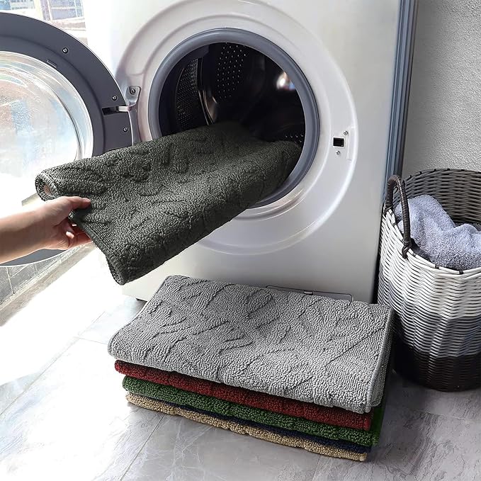 TOONOW Indoor Doormats Front Door Mat,32 "x17, Low-Profile Machine Washable Kitchen Rug, Absorbent Mud Half Round Entrance Mat for Outdoors, Entryway, Patio, Bedroom,Light Brown