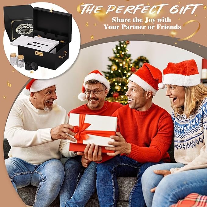 Lockable stash box with rolling tray – Premium bamboo box organizer with grinder, jars & brushes | Stylish wooden stash boxs, spacious Storage Box, great large stash box for home,Holiday Gift