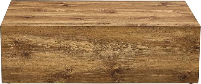 39.3" Rectangular Wood Coffee Table, Modern Coffee Tables in Wood Finish for Living Room, Contemporary No Assembly Wooden Center Cocktail Table for Bedroom, Reception Room