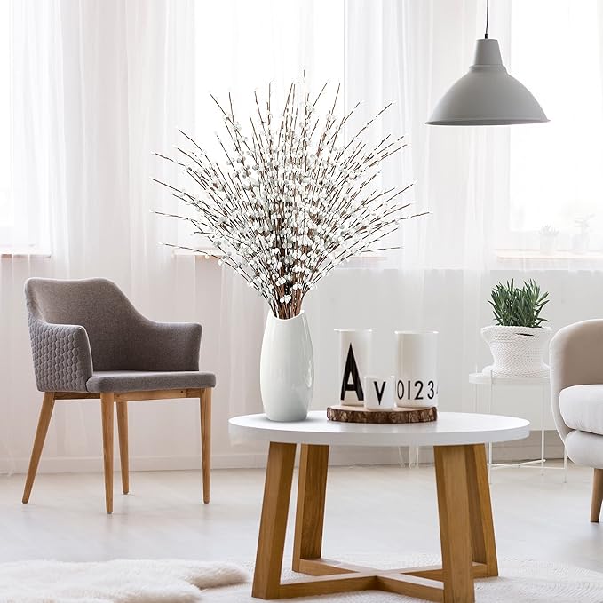 Sggvecsy 10 Pcs 29.5’’ Long Artificial Jasmine Flowers Tall Fake Flower Bouquet Faux Jasmine Plants Dry Branches for Wedding Home Party Office Hotel Restaurant Kitchen Decoration（White）