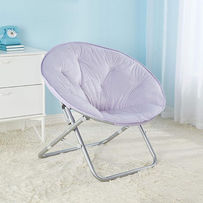 Urban Lifestyle Micromink Foldable Saucer Chair, Lavender