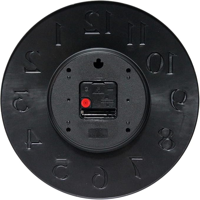 Infinity Instruments Vogue, Modern Matte Finish Open Face Wall Clock, Stunning Easy to Read Metal Hands and Numbers, Easy Hang Keyhole Design, 12 Inch, Black/Silver…