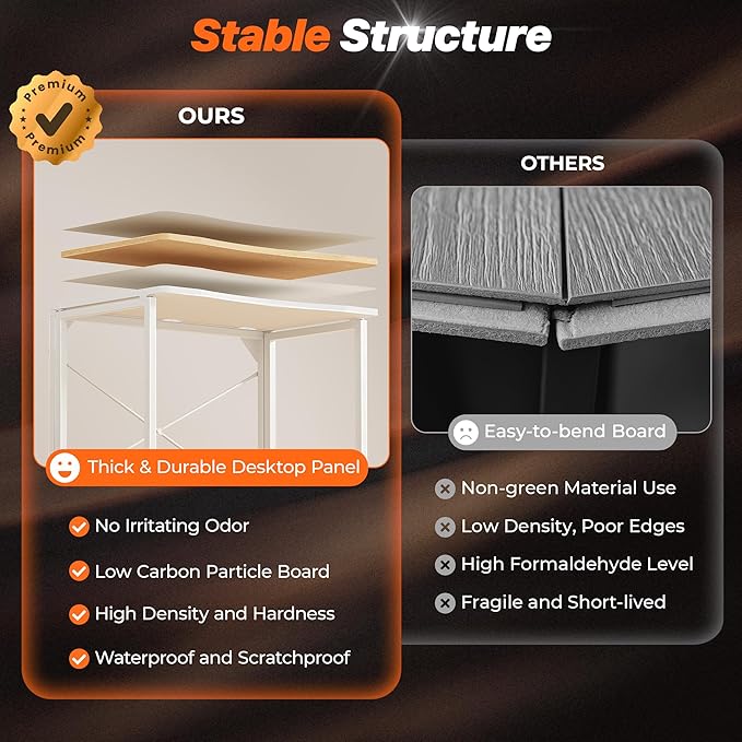 Huuger Folding Desk for Small Spaces, 31.5 Inch Foldable Computer Table, for Home Office, Study, Bedroom, Dorm, Space Saving, Small Writing Work Office Computer Desk, Easy to Fold, White