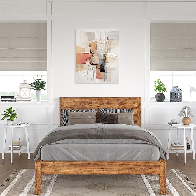 Side Table, Small Round End Table with Storage Shelf for Small Space, 2-Tier Bedside Table Sofa Couch Table, Round Accent Table Nighstands for Living Room, Bedroom,White