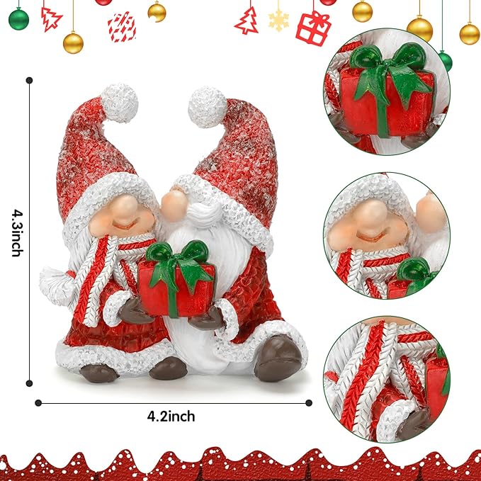 Christmas Gnomes Decorations Gnomes Figurine Christmas Home Table Ornaments Decor Christmas Gnome Gifts for Women Mom Grandma