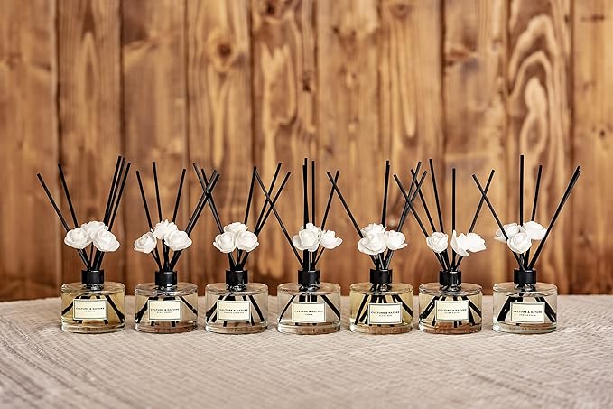 CULTURE & NATURE Reed Diffuser Set 6.7oz (200ml) April Flower Scented Diffuser with Sticks Home Fragrance Reed Diffuser for Bathroom Shelf Decor