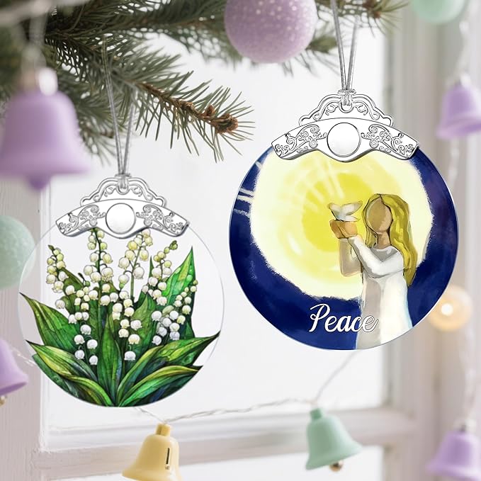 Stained Glass Peace Angel Christmas Ornament: Christmas Tree Ornaments & Decor, Holiday Decor – Holiday Presents, Gift Ideas & Gifts for Friends, Coworker, and Family