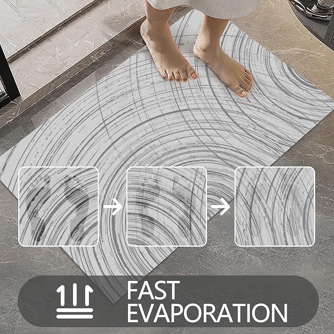 Ultra Thin Door Mat Indoor Entrance, 1/10 in Thin Door Mats for Inside Entry, Non-Slip Rubber Backing Washable Doormat, Fade Resistant, Absorbent, Low Profile Dirt Trapper, 30"X17"