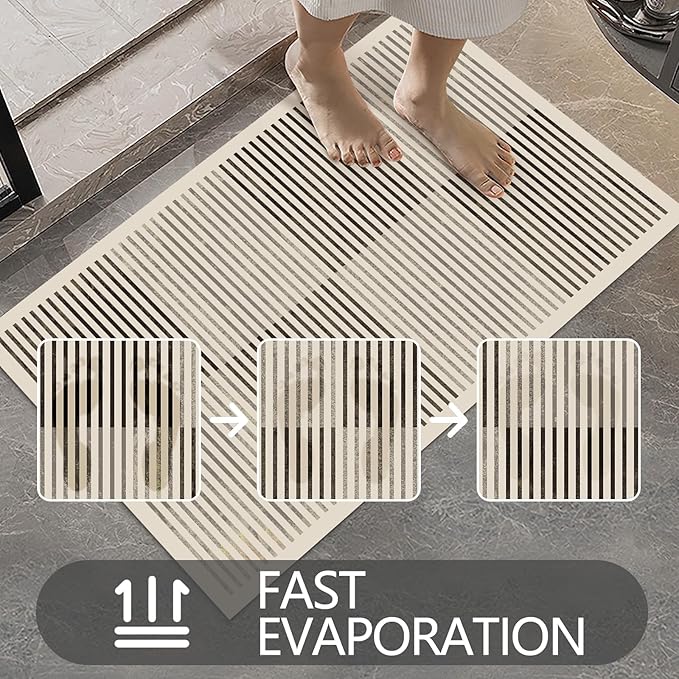 Ultra Thin Door Mat Indoor Entrance, 1/10 in Thin Door Mats for Inside Entry, Non-Slip Rubber Backing Washable Doormat, Fade Resistant, Absorbent, Low Profile Dirt Trapper, 30"X17"