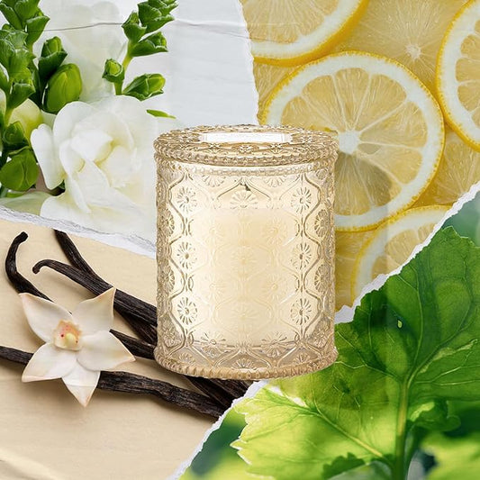 LA JOLIE MUSE Fall Candle | Vanilla Bomb Candle –Vanilla, Lemon Zest & Patchouli | 6 oz Cotton Wick | Natural Soy Wax | 40 Hours Clean Burn | Gift-Ready for Autumn Hosting | Seasonal Home Décor