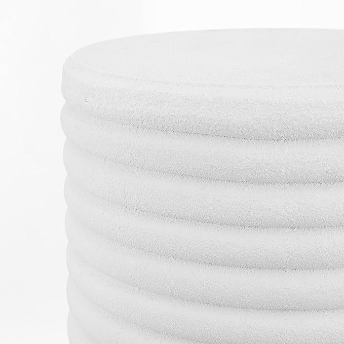 JONATHAN Y TBL1107B Evans 18" Minimalist Modern 3-Legged Drum Indoor/Outdoor Accent Table, Contemporary, Mid-Century, Art Deco,Bohemian, Patio, Garden, Bathroom, Living Room, White Frosted