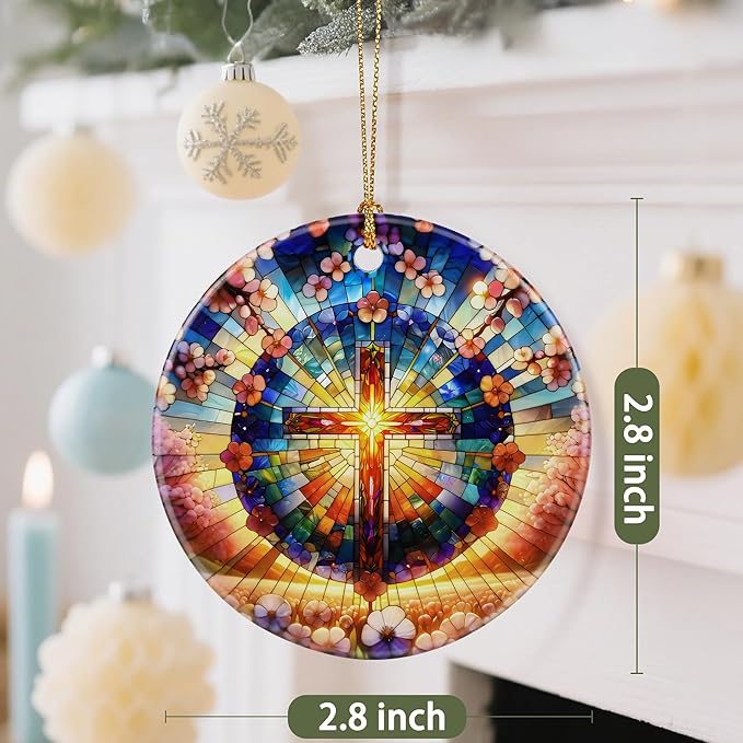 Christmas Ornaments, Christian Cross Ornament, Xmas Decor, Christmas Tree Ornaments, Xmas Decorations for Tree, Holiday Ornament, Christian Gift, Religious Gifts