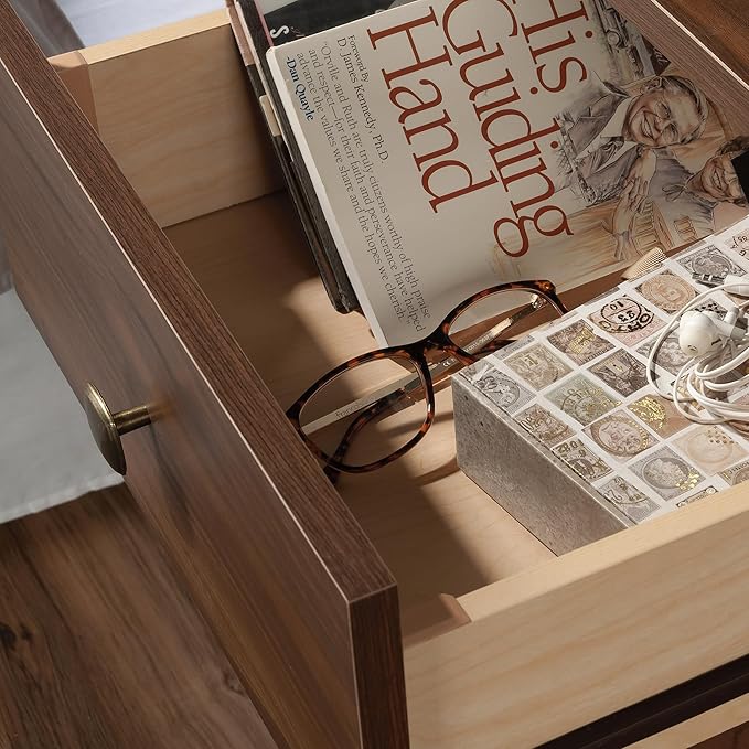 Sauder River Ranch Night Stand, Grand Walnut Finish