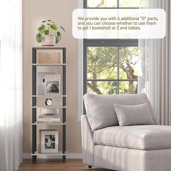 TUTOTAK Set of 2 End Table with Charging Station, Side Table with USB Ports and Outlets, Nightstand, 3-Tier Storage Shelf, Sofa Table for Small Space TB01BG0422